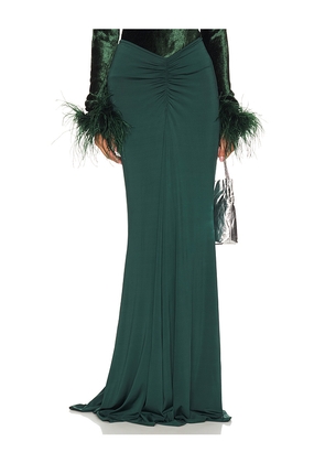 Lapointe Ruched Maxi Skirt in Green. Size S. Also in XS.