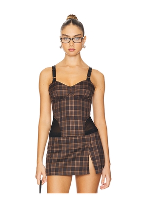 Miaou Marguerite Corset in Brown. Size M. Also in L, XL.
