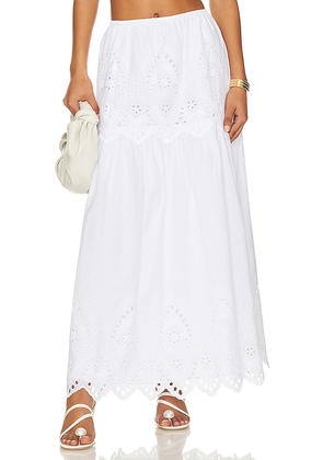 LPA Francesca Eyelet Maxi Skirt in White. Size M. Also in XS, S, L.