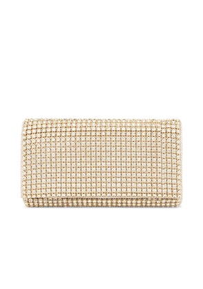 olga berg Mariana Crystal Clutch in Metallic Neutral.