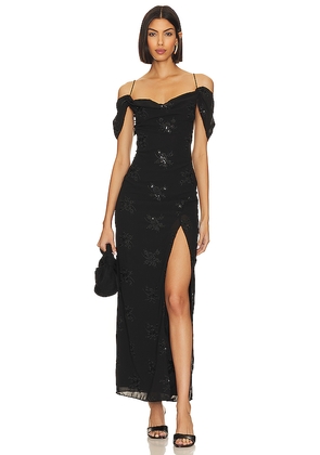 LPA Yvanna Embroidered Maxi Dress in Black. Size M. Also in S, XS.