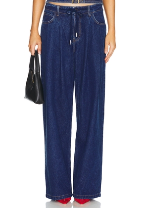 LIONESS Slouched Tie Up Jeans in Denim-Dark. Size M. Also in XXS, S, L.