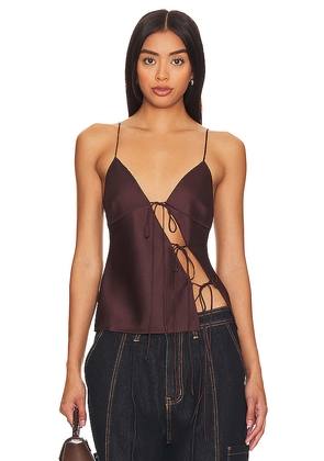 LIONESS Mariah Cami in Wine. Size XL. Also in L, XXL.