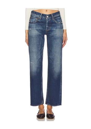 Moussy Vintage Ridgefield Straight Low Jeans in Blue. Size 30. Also in 31.