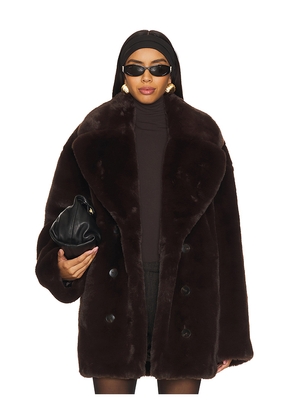 Lovers and Friends Wainscott Faux Fur Jacket in Brown. Size XL. Also in M, S, XS.