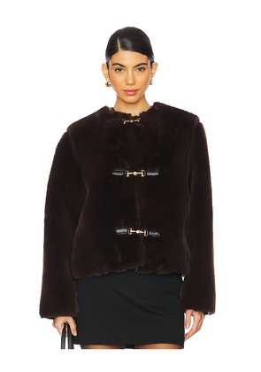 Lovers and Friends Rhoda Faux Fur Jacket in Brown. Size M. Also in XXS, XS, S, L.