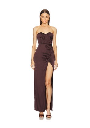 Michael Costello x REVOLVE Dimity Gown in Chocolate. Size S. Also in XS, M, XL.