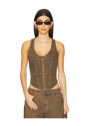 LIONESS Westwood Top in Brown. Size XS. Also in XXS.