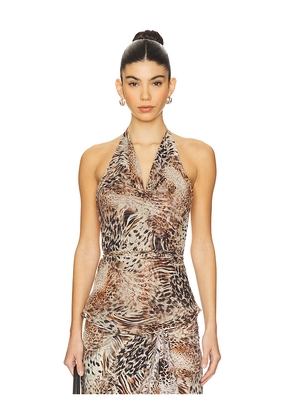 LIONESS Banks Halter Top in Brown. Size M. Also in XXS, XS, S, L, XL, XXL.