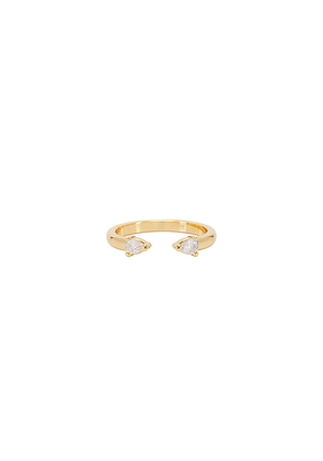 MIRANDA FRYE Lyra Ring in Metallic Gold. Size 6. Also in 5, 8.