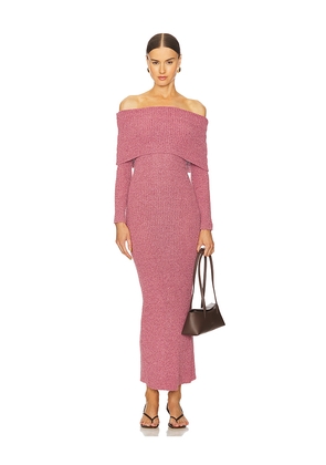 Line & Dot Lenora Off Shoulder Dress in Pink. Size L. Also in M, S, XS.