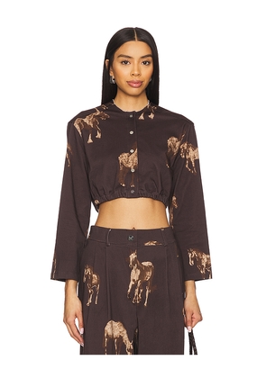 Milkwhite Cropped Top in Brown. Size M. Also in XS, S, L.