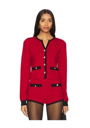 MAJORELLE Arnav Cardigan in Red. Size M. Also in L, S, XXS.