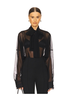 Norma Kamali Super Oversized Bf Shirt Bodysuit in Black. Size S. Also in XXS.