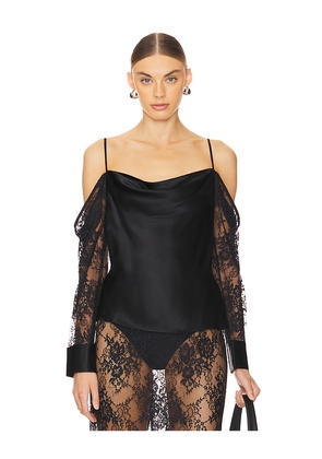 L'AGENCE Zion Cold Shoulder Blouse in Black. Size XS. Also in XXS.