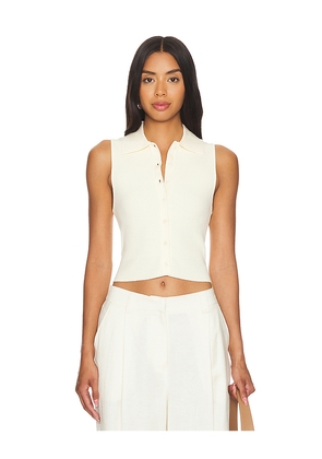 Lovers and Friends Esti Sleeveless Polo Vest Top in Cream. Size M. Also in XL.