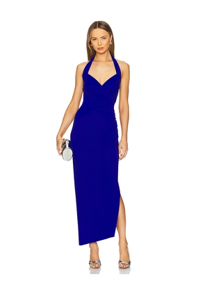 Norma Kamali x REVOLVE Halter Sweetheart Side Drape Gown in Royal. Size M. Also in XS, S.