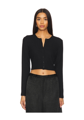 LESET Lauren Crop Cardigan in Black. Size M. Also in XS, S, L, XL.
