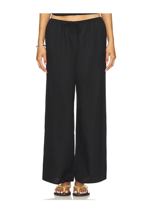 onia Air Linen Wide Leg Drawstring Pant in Black. Size M. Also in S, XS.