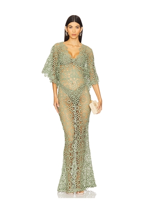 Norma Kamali Obie Gown in Sage. Size M. Also in S, XXS.