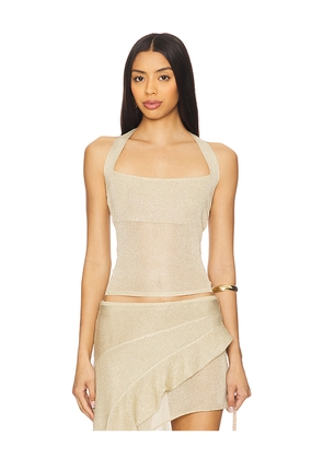 LIONESS Palisades Halter in Metallic Gold. Size M. Also in L, S, XL, XXL.