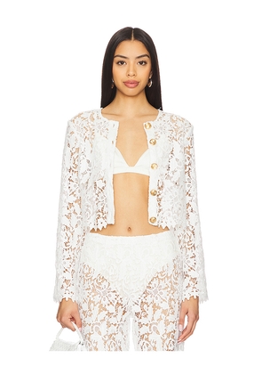 La Porte Coco Button Shirt in White. Size M. Also in XS, S, L, XL.