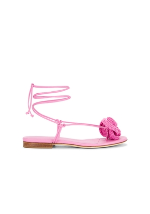 Magda Butrym Crochet Flower Flat Sandal in Pink. Size 39. Also in 36.