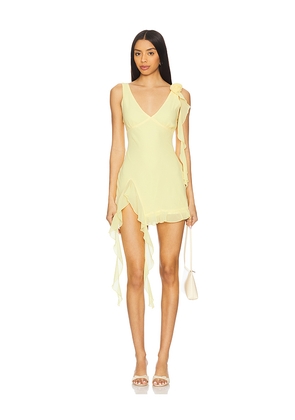 MORE TO COME Myla Mini Dress in Lemon. Size M. Also in L, S, XL, XS, XXS.