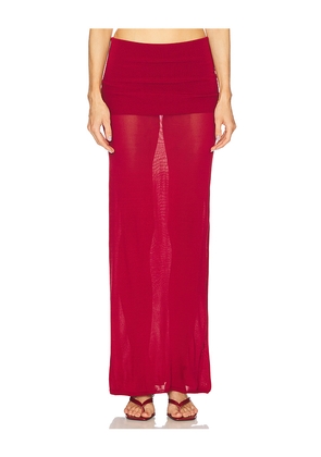 LOBA Maya Maxi Skirt in Burgundy. Size M. Also in XS, S, L, XL.