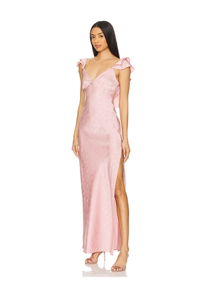 MORE TO COME Becky Ruffle Maxi Dress in Blush. Size M. Also in L, S, XL, XS.