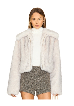 Lovers and Friends x Emma Rose Nina Faux Fur Jacket in Ivory. Size M. Also in XS, XXS, S, L, XL.