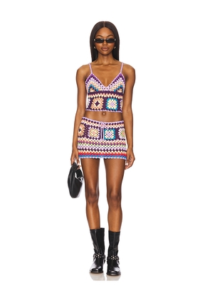 MORE TO COME Alcie Crochet Skirt Set in Purple. Size M. Also in L, S.