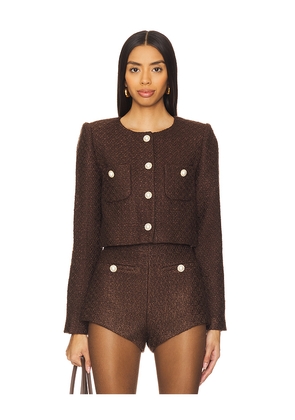MAJORELLE Riah Jacket in Chocolate. Size M. Also in S, L, XL.