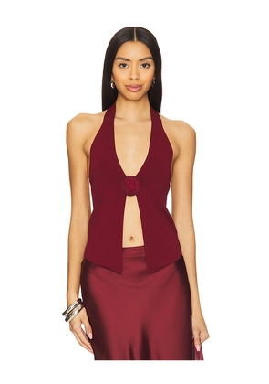 MORE TO COME Dixie Halter Top in Burgundy. Size M. Also in L.