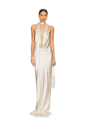 NBD Naila Gown in Beige. Size M. Also in L, S, XL, XS, XXS.