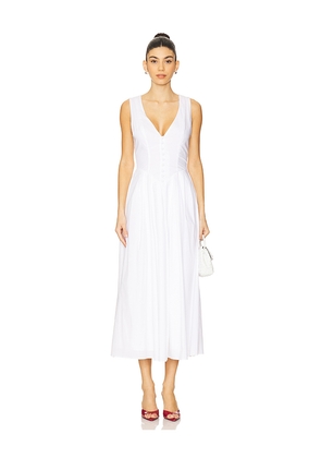 MORE TO COME Rae Midi Dress in White. Size M. Also in XXS, XS, S, L, XL.