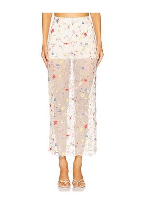 L'Academie by Marianna Loreen Midi Skirt in Cream. Size M. Also in XXS, XS, S, L, XL.