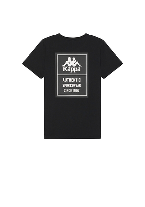Kappa Authentic Novo Tee in Black. Size M. Also in S.