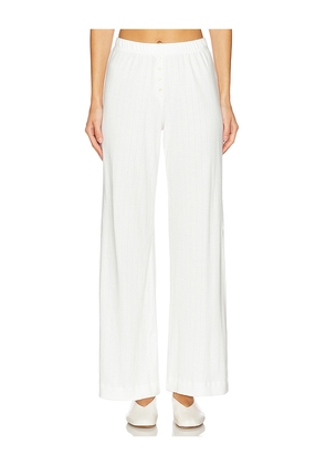 LESET Pointelle Boxer Pant in White. Size M. Also in S, XS, L, XL.