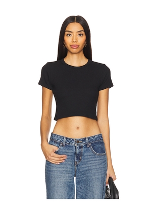 LESET Kelly Crop Slim Fit Tee in Black. Size M. Also in L, S, XL, XS.