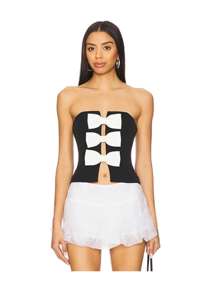 MAJORELLE Kora Bustier Top in Black. Size S. Also in XS, M, XL.