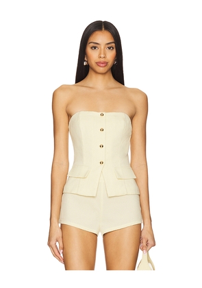 MORE TO COME Karsi Strapless Top in Yellow. Size M. Also in L, S, XL.