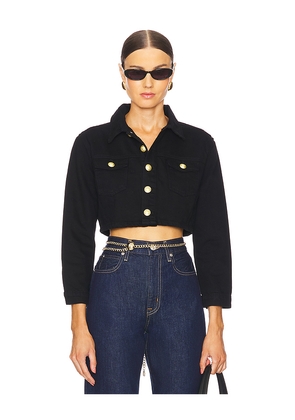 L'AGENCE Genevie Cropped Jacket in Black. Size XL. Also in XS.