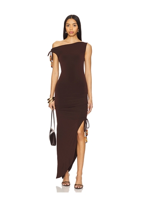 Lovers and Friends Gabrielle Midi Dress in Chocolate. Size S. Also in M, XL, XS.