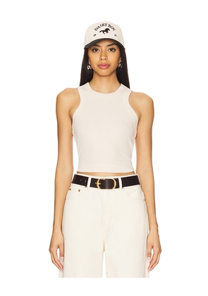 LNA Detra Ribbed Tank in Ivory. Size M. Also in XS, L, XL.