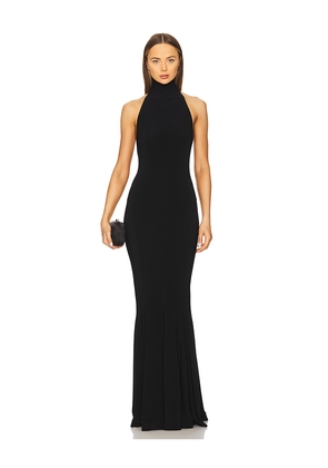 Norma Kamali Halter Fishtail Gown in Black. Size M. Also in XS, S, L, XL.