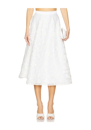 Mariandree Gaitan Zoe Midi Skirt in White. Size XL. Also in XS, L.