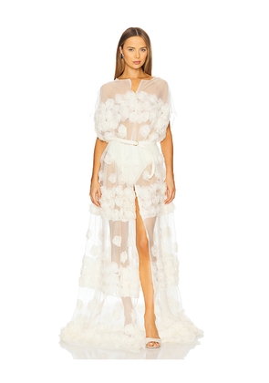 Norma Kamali Super OS Sleeveless BF Flared Gown in Cream. Size M. Also in S, L.