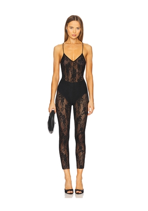 Norma Kamali Low Back Fara Slip Catsuit in Black. Size M. Also in XS, S, L, XL.