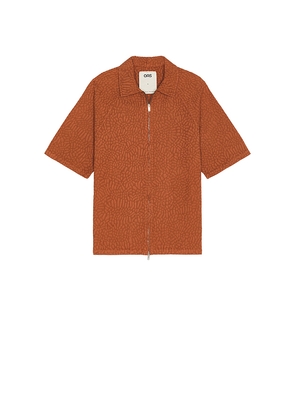OAS Terracotta Turleo Zack Full Zip Shirt in Brick. Size L. Also in S.